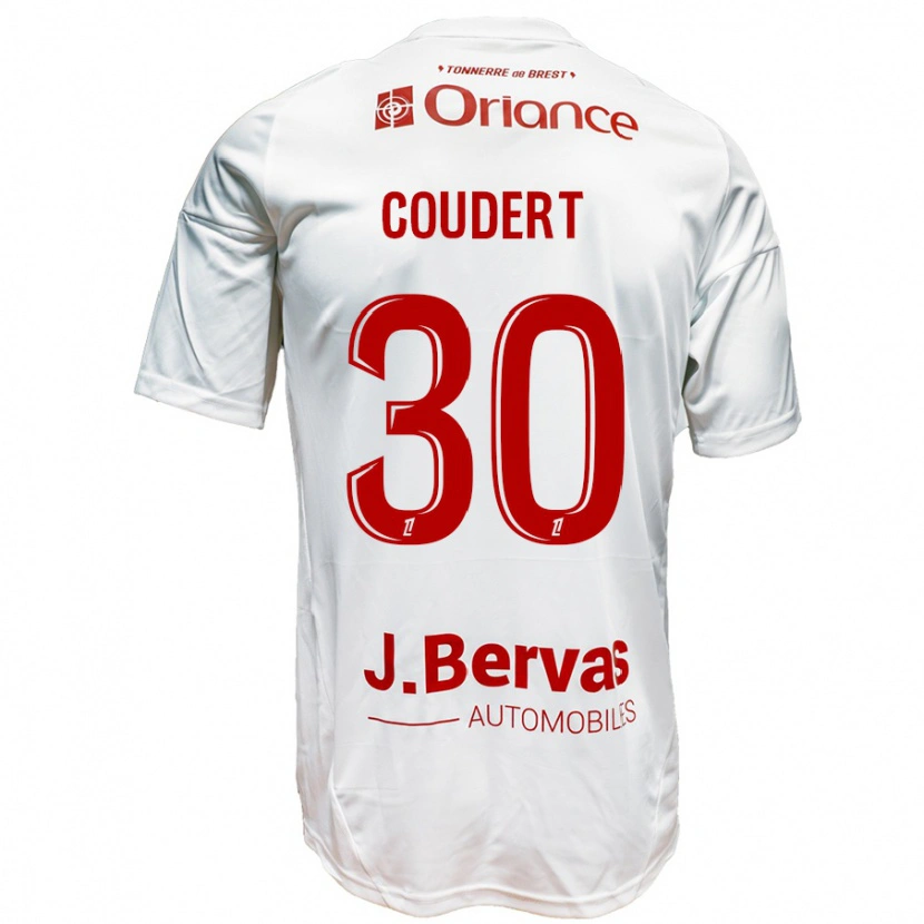 Danxen Kinderen Grégoire Coudert #30 Wit Rood Uitshirt Uittenue 2024/25 T-Shirt