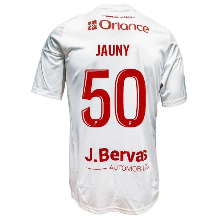 Danxen Kinderen Noah Jauny #50 Wit Rood Uitshirt Uittenue 2024/25 T-Shirt