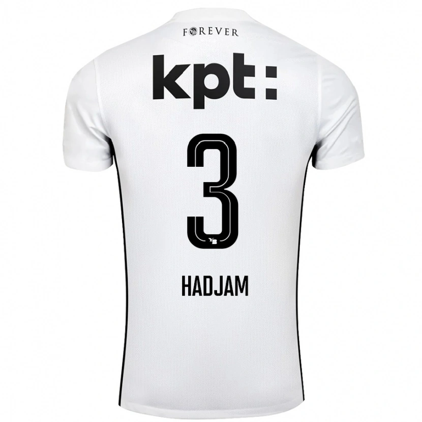 Danxen Kinderen Jaouen Hadjam #3 Wit Zwart Uitshirt Uittenue 2024/25 T-Shirt