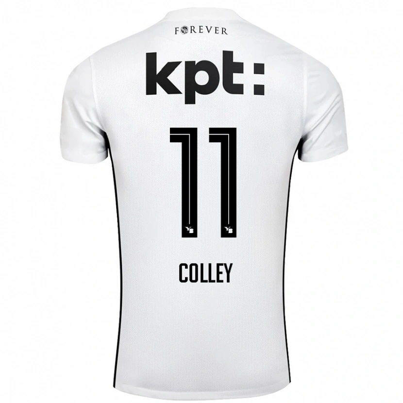 Danxen Kinderen Ebrima Colley #11 Wit Zwart Uitshirt Uittenue 2024/25 T-Shirt