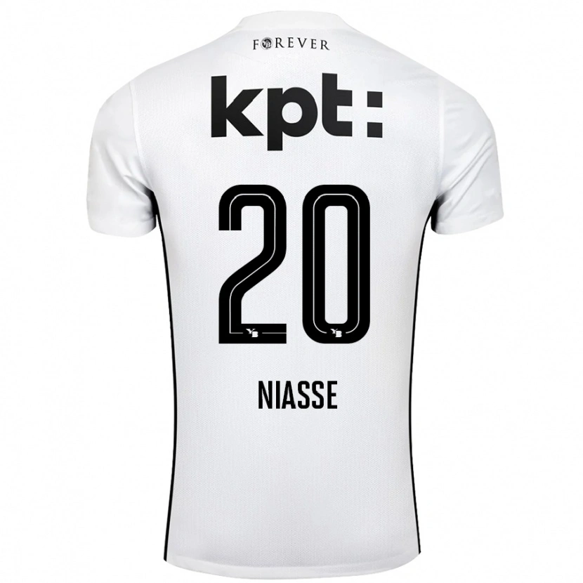 Danxen Kinderen Cheikh Niasse #20 Wit Zwart Uitshirt Uittenue 2024/25 T-Shirt