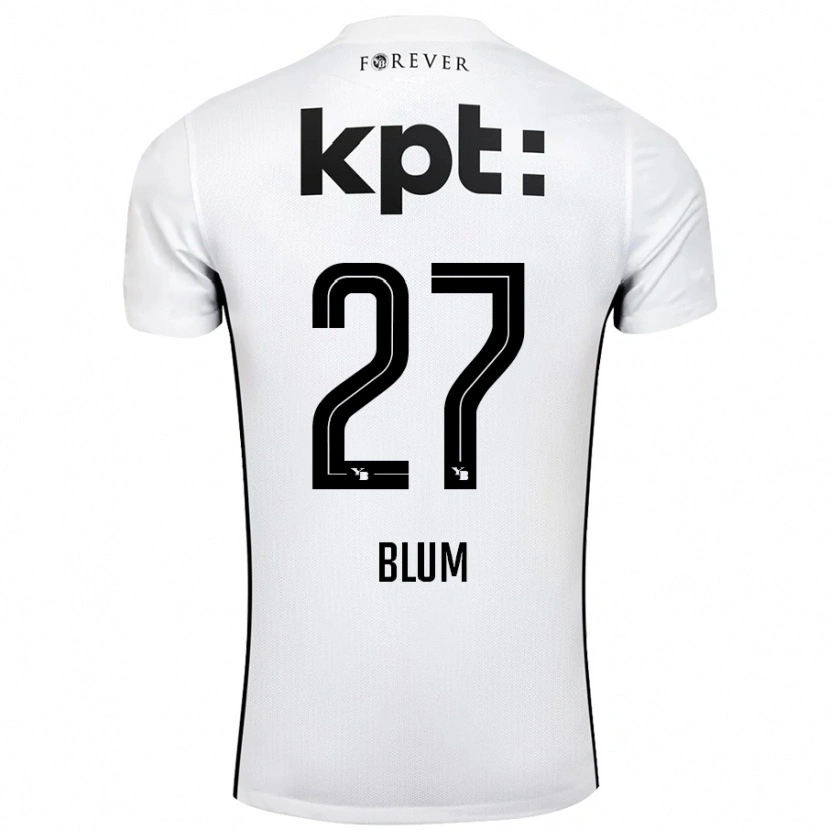 Danxen Kinderen Lewin Blum #27 Wit Zwart Uitshirt Uittenue 2024/25 T-Shirt