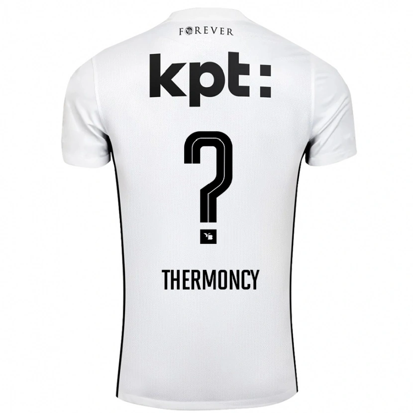 Danxen Kinderen Keeto Thermoncy #0 Wit Zwart Uitshirt Uittenue 2024/25 T-Shirt