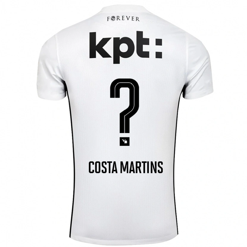 Danxen Kinderen Yvann Costa Martins #0 Wit Zwart Uitshirt Uittenue 2024/25 T-Shirt