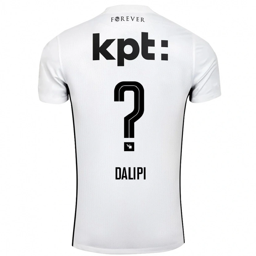 Danxen Kinderen Lutfi Dalipi #0 Wit Zwart Uitshirt Uittenue 2024/25 T-Shirt