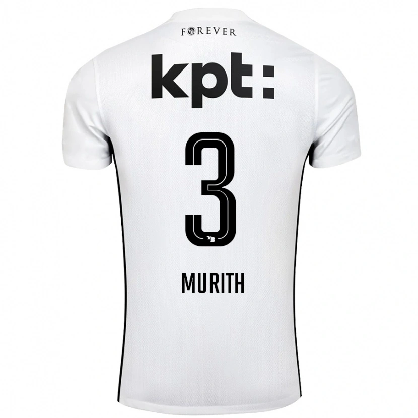 Danxen Kinderen Tom Murith #3 Wit Zwart Uitshirt Uittenue 2024/25 T-Shirt