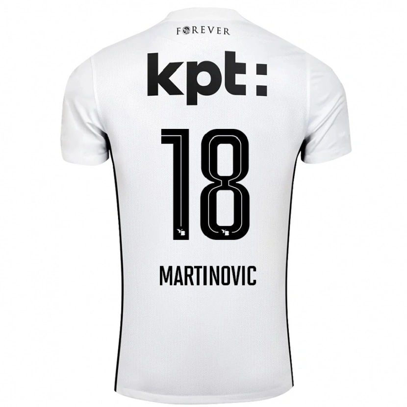 Danxen Kinderen Denis Martinovic #18 Wit Zwart Uitshirt Uittenue 2024/25 T-Shirt