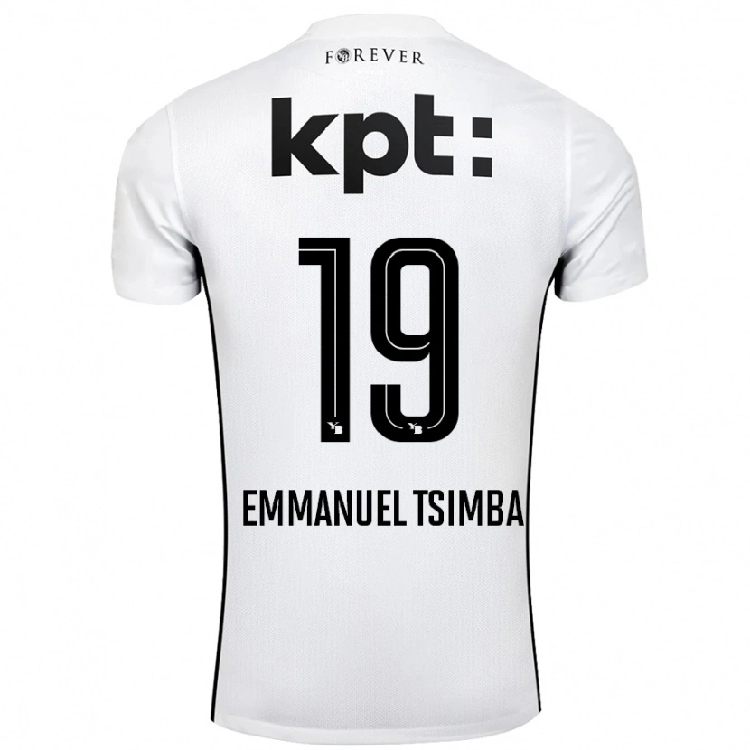 Danxen Kinderen Felix Emmanuel Tsimba #19 Wit Zwart Uitshirt Uittenue 2024/25 T-Shirt