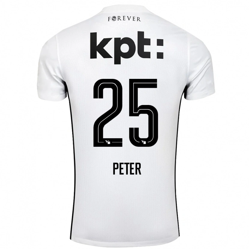 Danxen Kinderen Luc Peter #25 Wit Zwart Uitshirt Uittenue 2024/25 T-Shirt