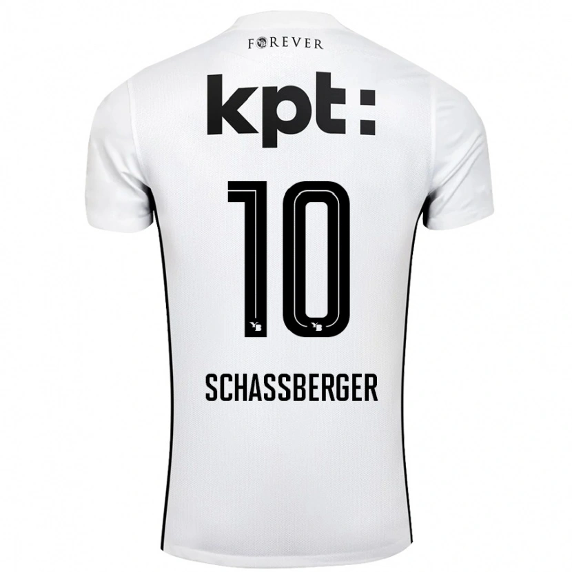 Danxen Kinderen Julia Schassberger #10 Wit Zwart Uitshirt Uittenue 2024/25 T-Shirt