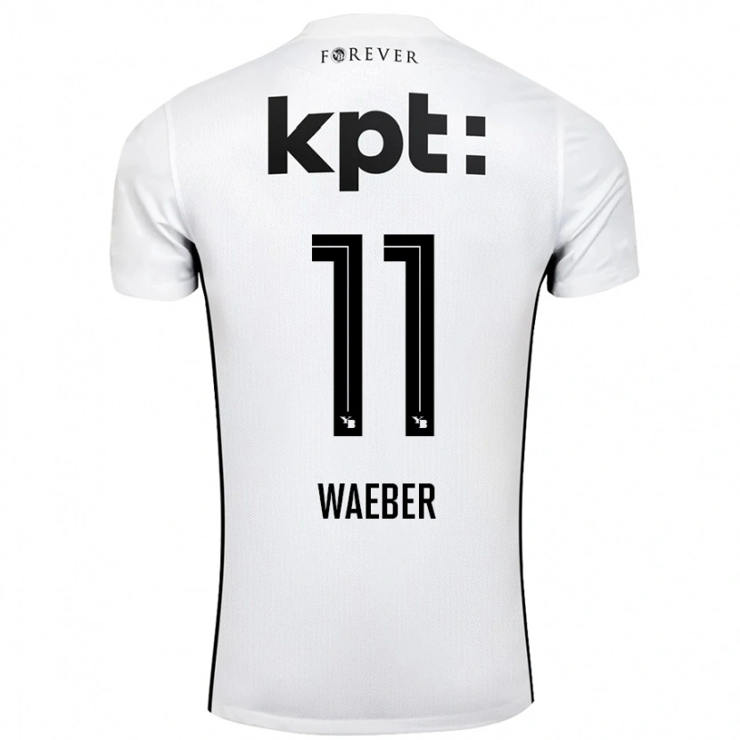 Danxen Kinderen Stéphanie Waeber #11 Wit Zwart Uitshirt Uittenue 2024/25 T-Shirt