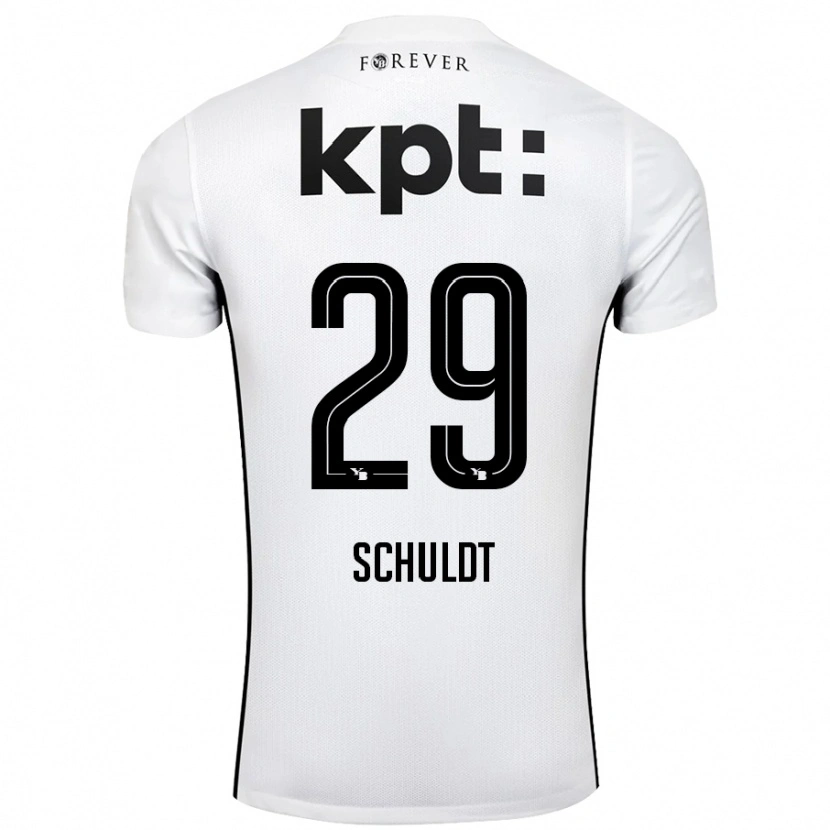 Danxen Kinderen Inga Schuldt #29 Wit Zwart Uitshirt Uittenue 2024/25 T-Shirt