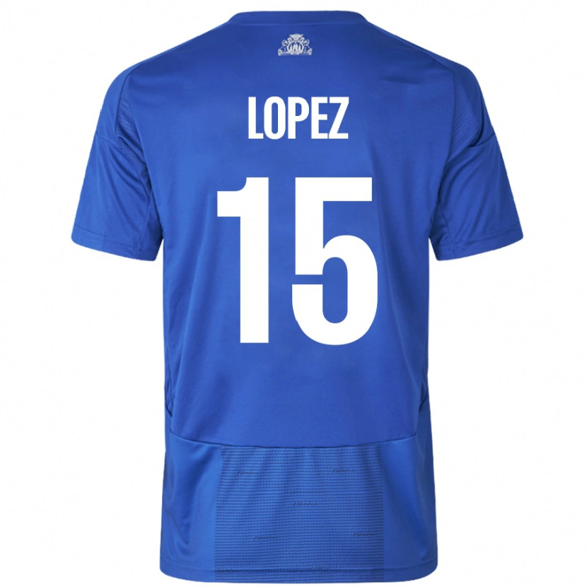 Danxen Kinderen Marcos López #15 Wit Blauw Uitshirt Uittenue 2024/25 T-Shirt