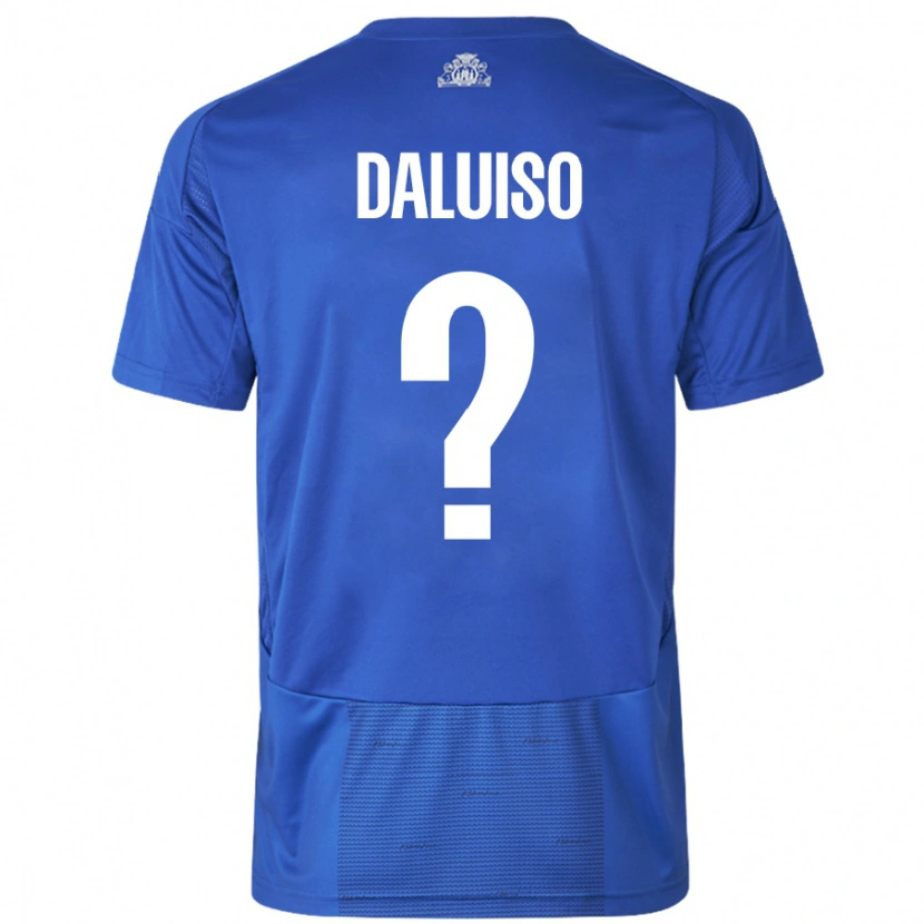 Danxen Kinderen Christoffer Daluiso #0 Wit Blauw Uitshirt Uittenue 2024/25 T-Shirt