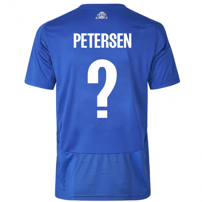 Danxen Kinderen Frederik Petersen #0 Wit Blauw Uitshirt Uittenue 2024/25 T-Shirt