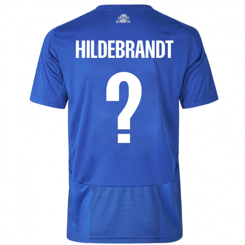 Danxen Kinderen Sylvester Hildebrandt #0 Wit Blauw Uitshirt Uittenue 2024/25 T-Shirt