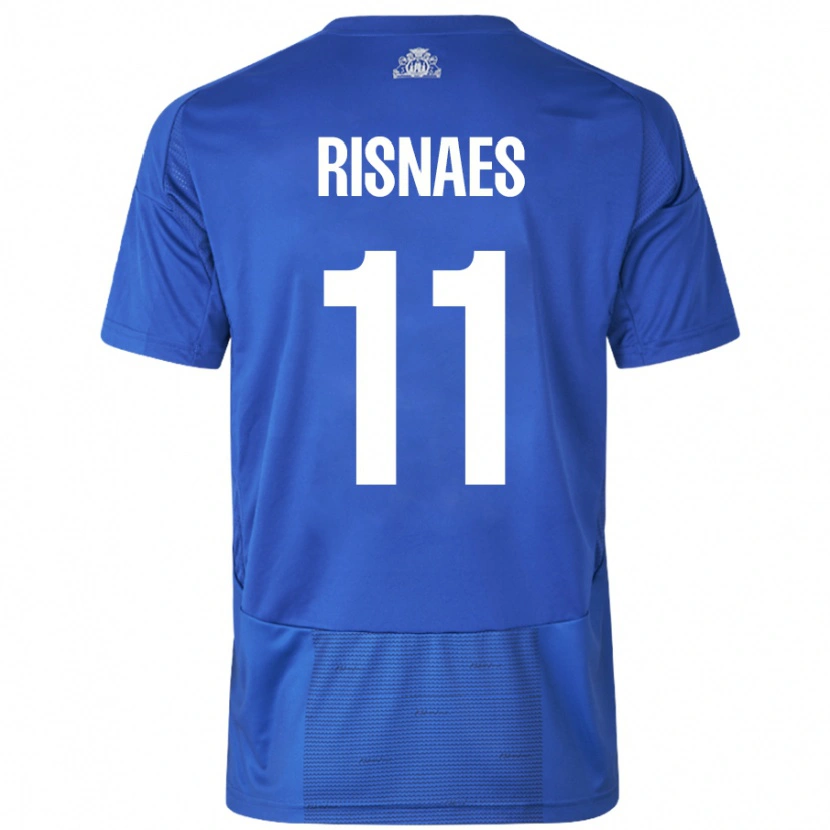 Danxen Kinderen Roberto Risnaes #11 Wit Blauw Uitshirt Uittenue 2024/25 T-Shirt