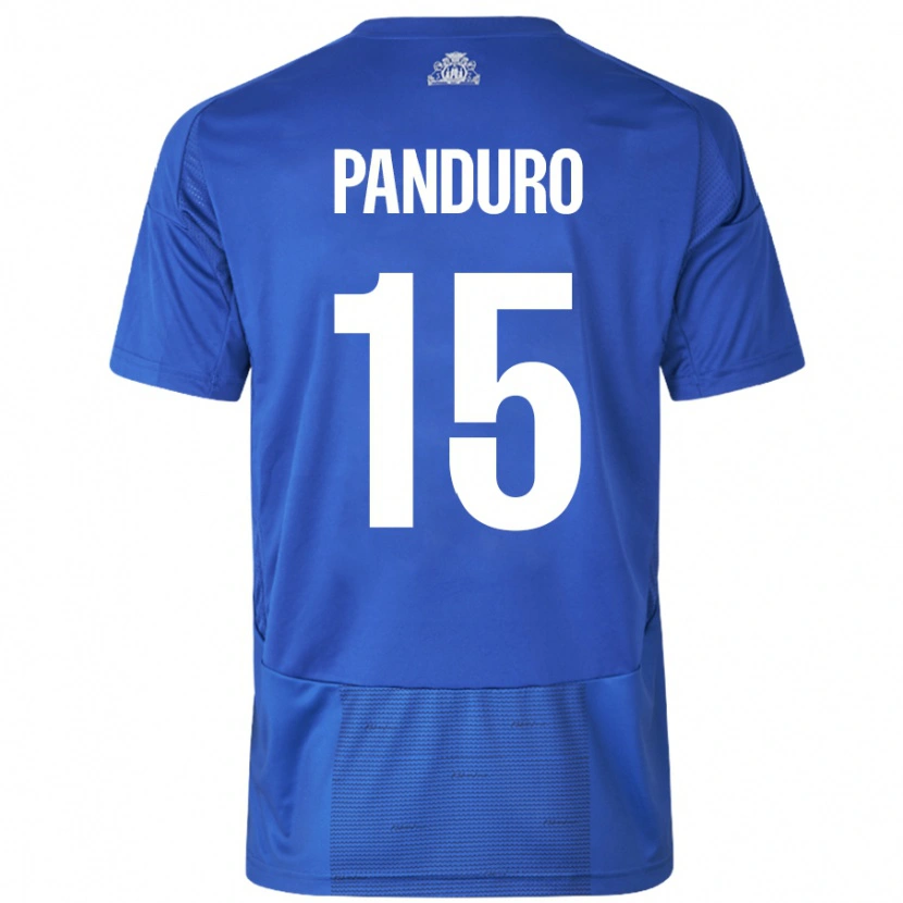 Danxen Kinderen Tristan Panduro #15 Wit Blauw Uitshirt Uittenue 2024/25 T-Shirt