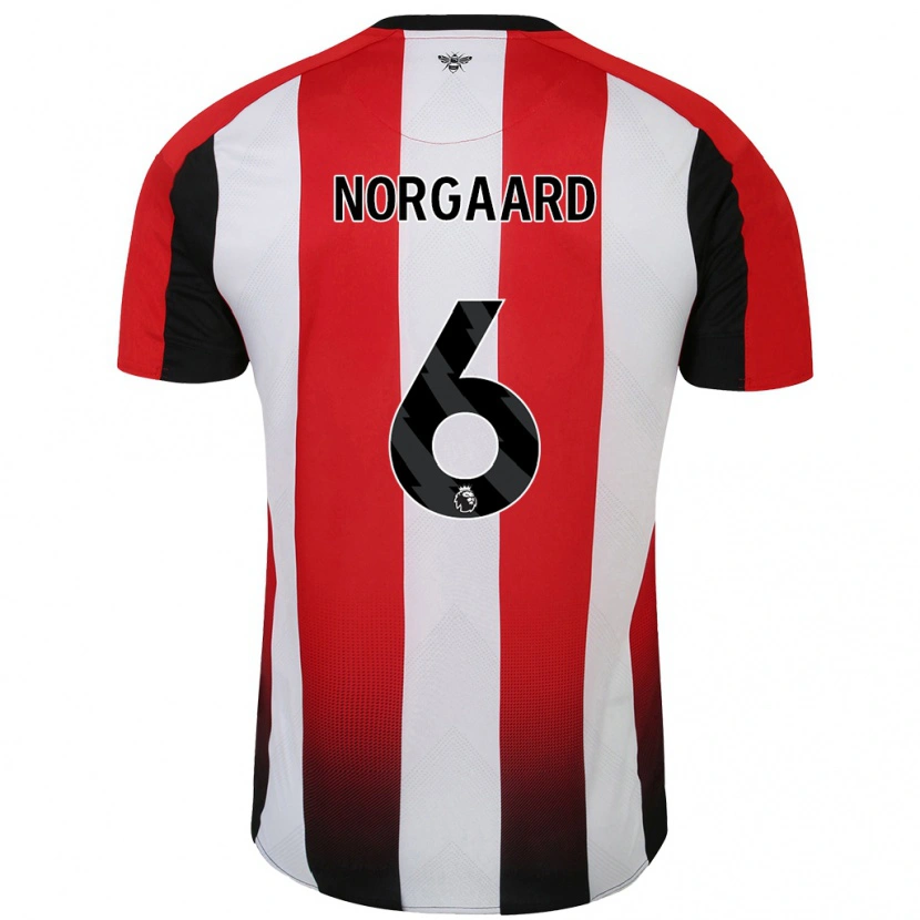 Danxen Heren Christian Nørgaard #6 Rood Wit Thuisshirt Thuistenue 2024/25 T-Shirt