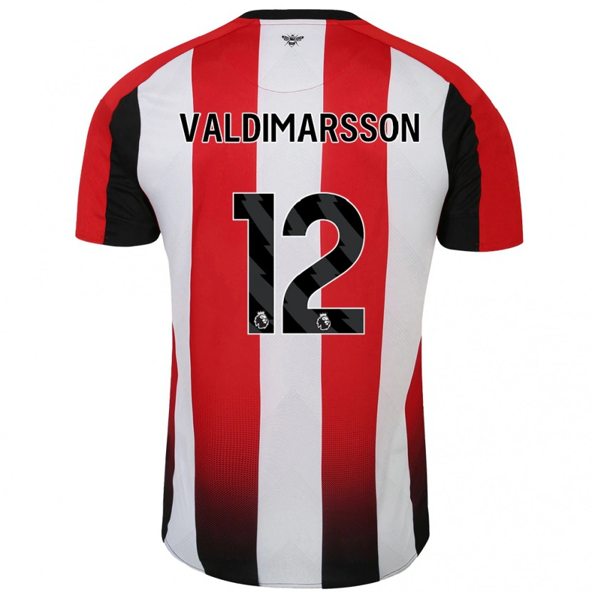 Danxen Heren Hákon Rafn Valdimarsson #12 Rood Wit Thuisshirt Thuistenue 2024/25 T-Shirt