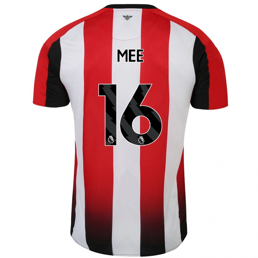 Danxen Heren Ben Mee #16 Rood Wit Thuisshirt Thuistenue 2024/25 T-Shirt