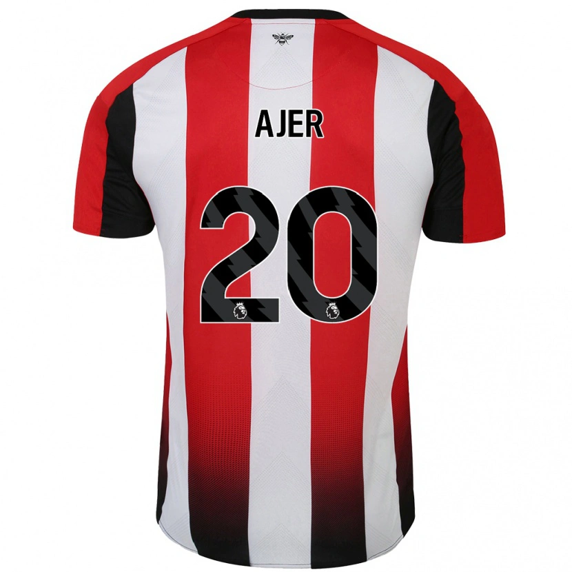 Danxen Heren Kristoffer Ajer #20 Rood Wit Thuisshirt Thuistenue 2024/25 T-Shirt