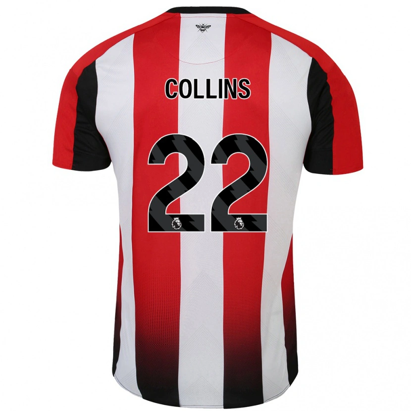 Danxen Heren Nathan Collins #22 Rood Wit Thuisshirt Thuistenue 2024/25 T-Shirt