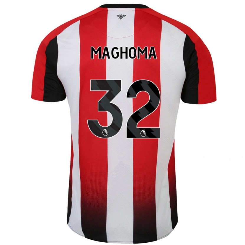 Danxen Heren Paris Maghoma #32 Rood Wit Thuisshirt Thuistenue 2024/25 T-Shirt