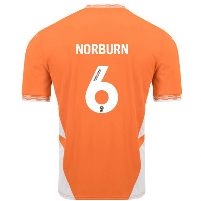 Danxen Heren Oliver Norburn #6 Oranje Wit Thuisshirt Thuistenue 2024/25 T-Shirt