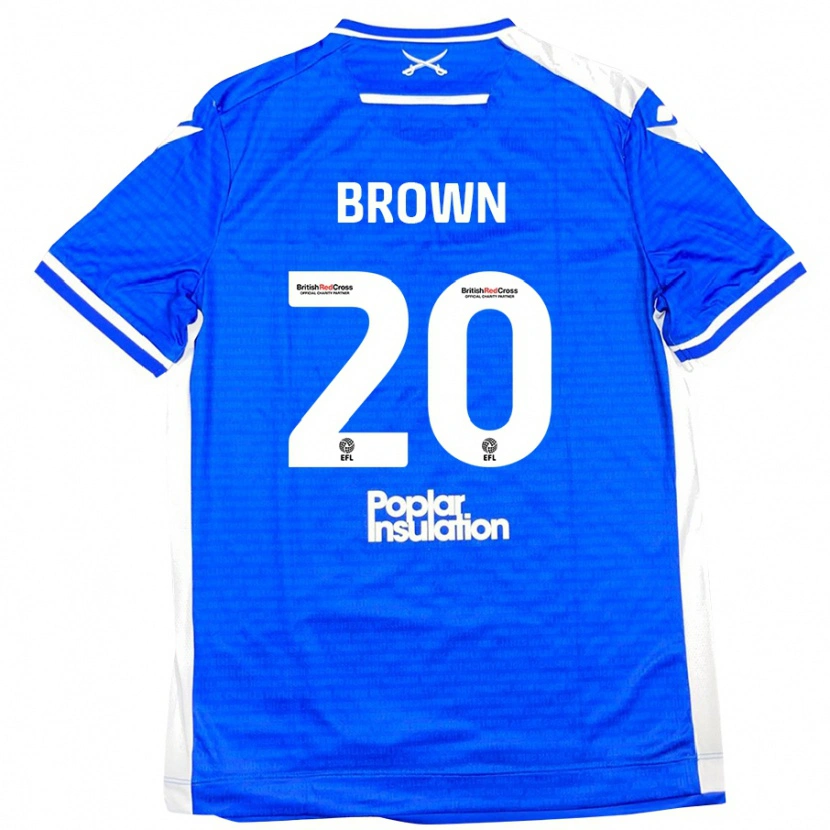 Danxen Heren Jevani Brown #20 Blauw Wit Thuisshirt Thuistenue 2024/25 T-Shirt