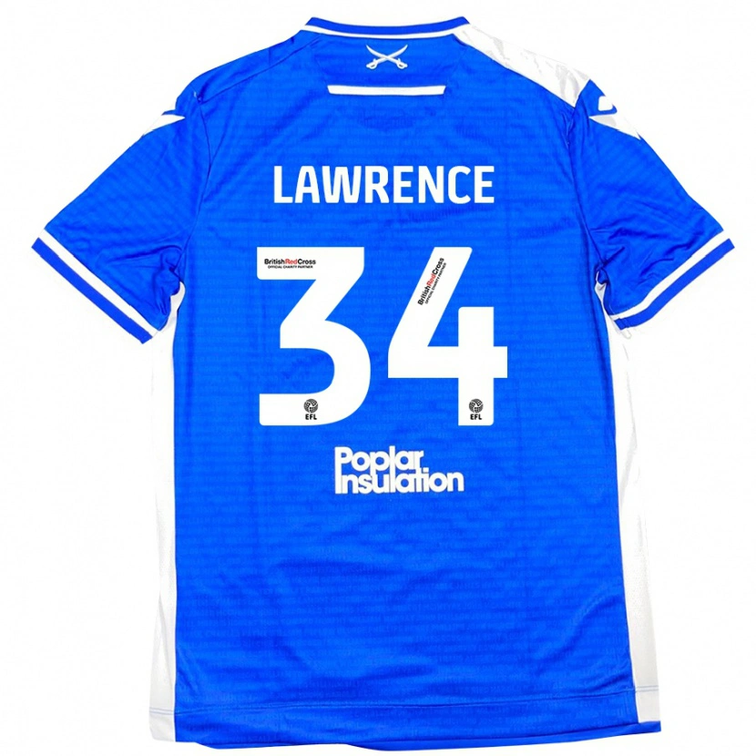 Danxen Heren Jerry Lawrence #34 Blauw Wit Thuisshirt Thuistenue 2024/25 T-Shirt