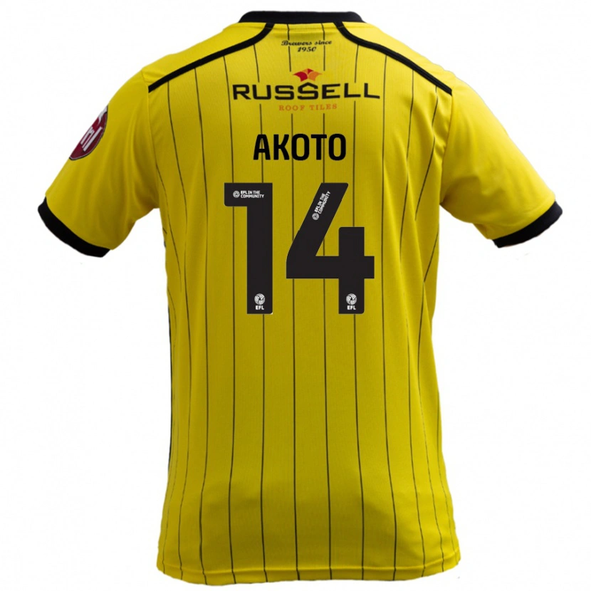 Danxen Heren Nick Akoto #14 Geel Thuisshirt Thuistenue 2024/25 T-Shirt