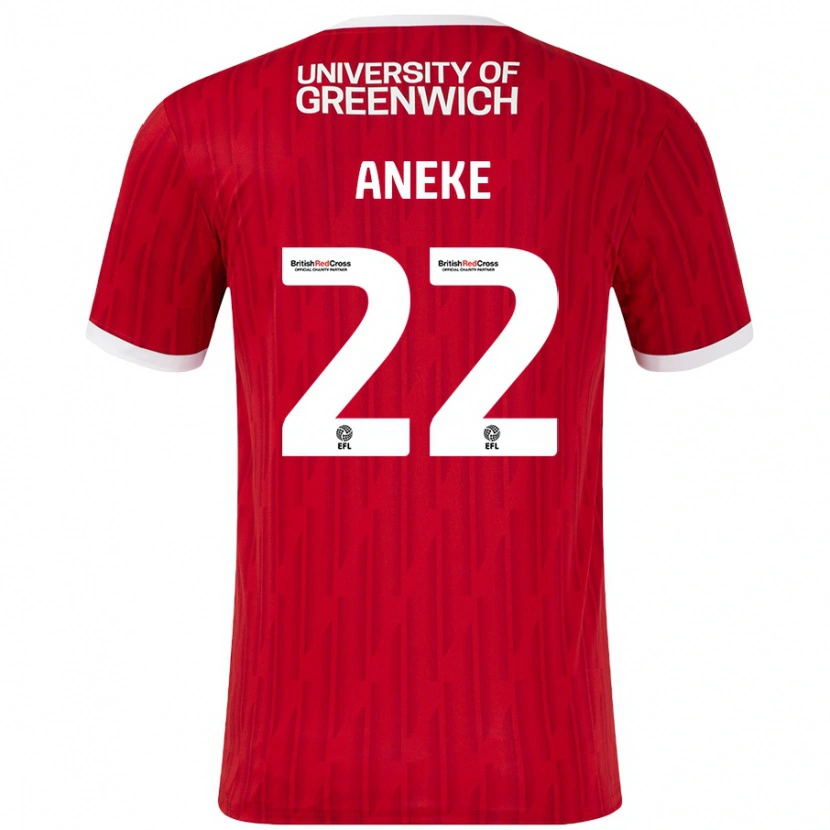 Danxen Heren Chuks Aneke #22 Rood Wit Thuisshirt Thuistenue 2024/25 T-Shirt