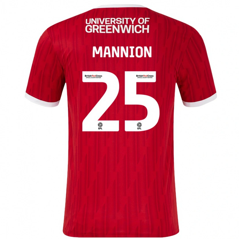 Danxen Heren Will Mannion #25 Rood Wit Thuisshirt Thuistenue 2024/25 T-Shirt