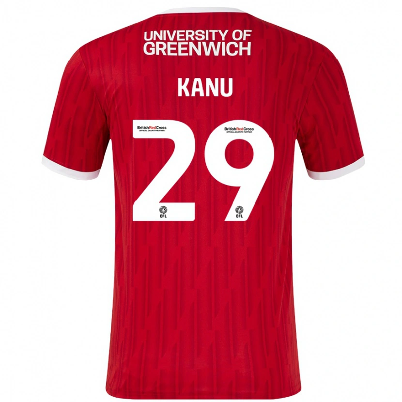 Danxen Heren Daniel Kanu #29 Rood Wit Thuisshirt Thuistenue 2024/25 T-Shirt