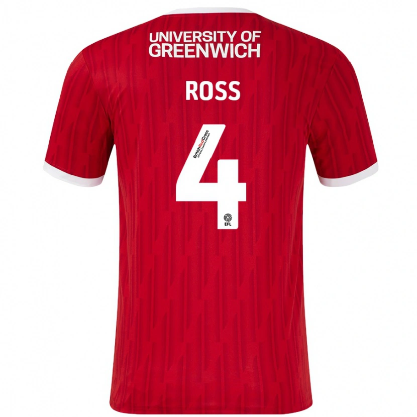 Danxen Heren Mia Ross #4 Rood Wit Thuisshirt Thuistenue 2024/25 T-Shirt