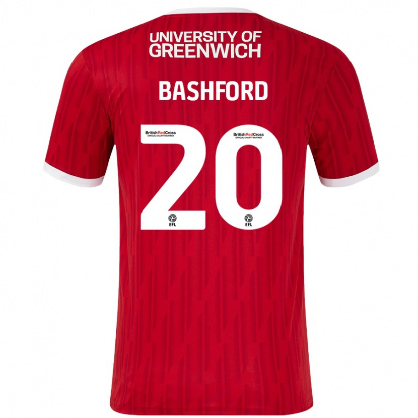 Danxen Heren Mary Bashford #20 Rood Wit Thuisshirt Thuistenue 2024/25 T-Shirt