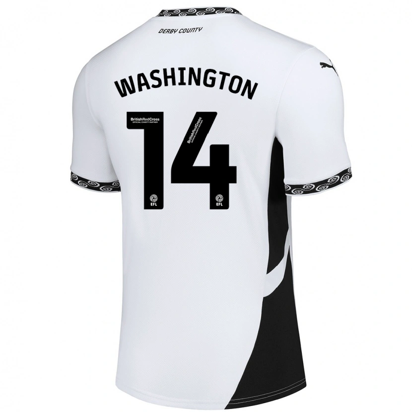 Danxen Heren Conor Washington #14 Wit Zwart Thuisshirt Thuistenue 2024/25 T-Shirt