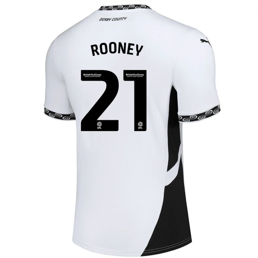 Danxen Heren Jake Rooney #21 Wit Zwart Thuisshirt Thuistenue 2024/25 T-Shirt