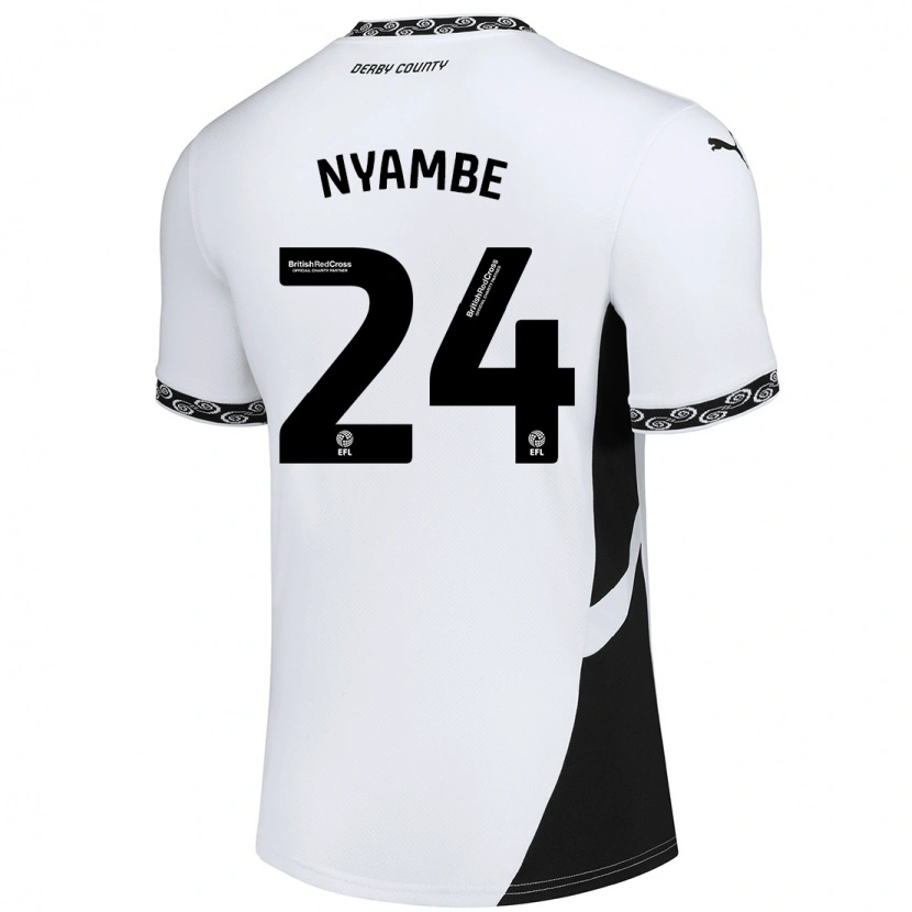 Danxen Heren Ryan Nyambe #24 Wit Zwart Thuisshirt Thuistenue 2024/25 T-Shirt