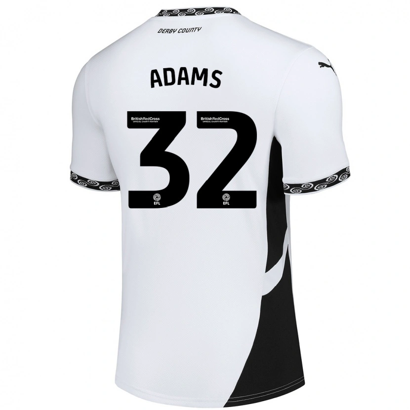 Danxen Heren Ebou Adams #32 Wit Zwart Thuisshirt Thuistenue 2024/25 T-Shirt