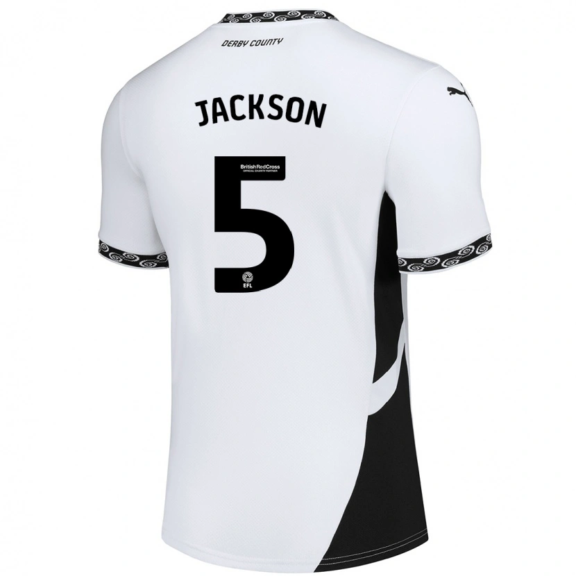 Danxen Heren Sarah Jackson #5 Wit Zwart Thuisshirt Thuistenue 2024/25 T-Shirt