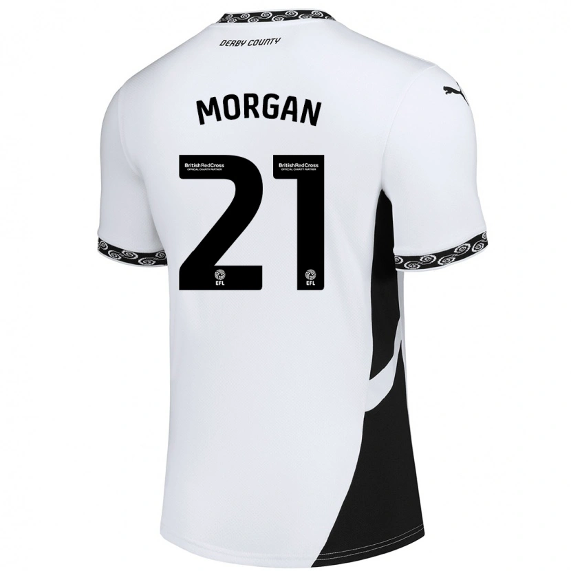 Danxen Heren Sarah Morgan #21 Wit Zwart Thuisshirt Thuistenue 2024/25 T-Shirt