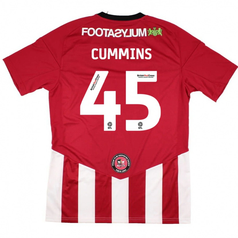 Danxen Heren Charlie Cummins #45 Rood Wit Thuisshirt Thuistenue 2024/25 T-Shirt