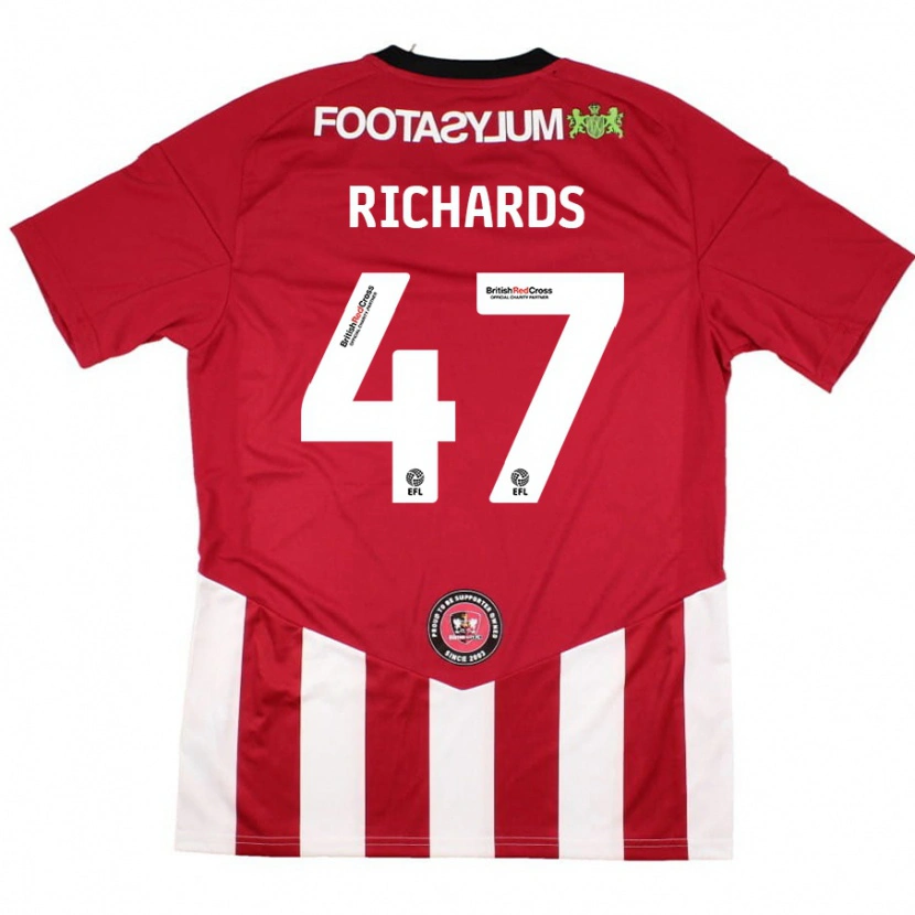 Danxen Heren Jake Richards #47 Rood Wit Thuisshirt Thuistenue 2024/25 T-Shirt