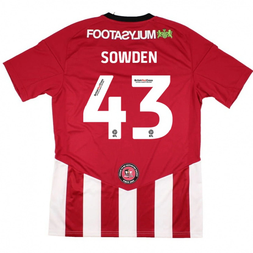 Danxen Heren Andrew Sowden #43 Rood Wit Thuisshirt Thuistenue 2024/25 T-Shirt