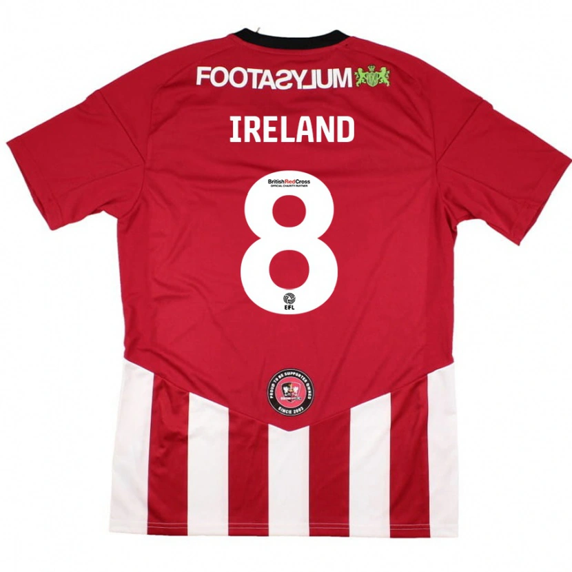 Danxen Heren Beth Ireland #8 Rood Wit Thuisshirt Thuistenue 2024/25 T-Shirt