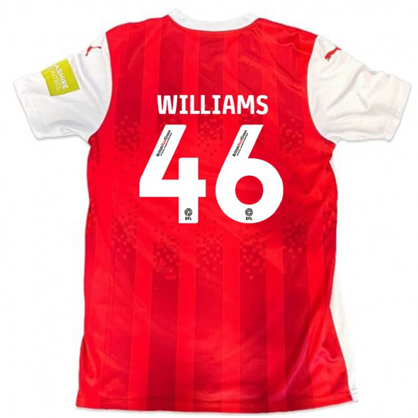 Danxen Heren Theo Williams #46 Rood Wit Thuisshirt Thuistenue 2024/25 T-Shirt