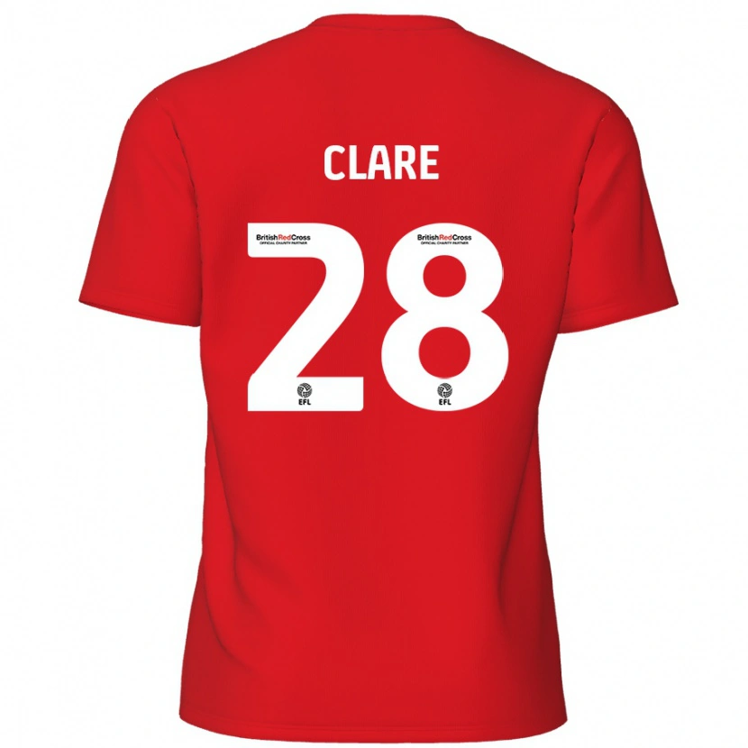 Danxen Heren Sean Clare #28 Rood Thuisshirt Thuistenue 2024/25 T-Shirt