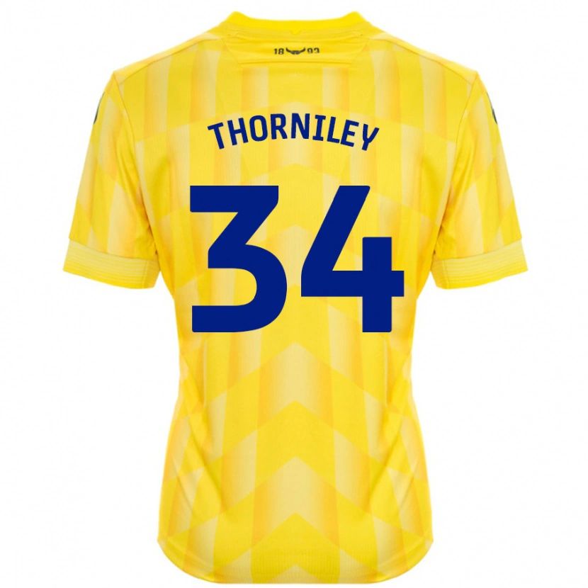 Danxen Heren Jordan Thorniley #34 Geel Thuisshirt Thuistenue 2024/25 T-Shirt